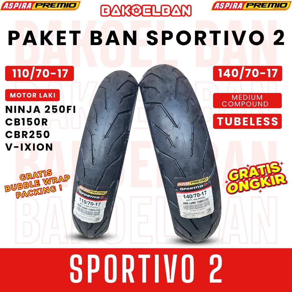 PAKET BAN MOTOR ASPIRA SPORTIVO 2 110/70-17 & 140/70-17