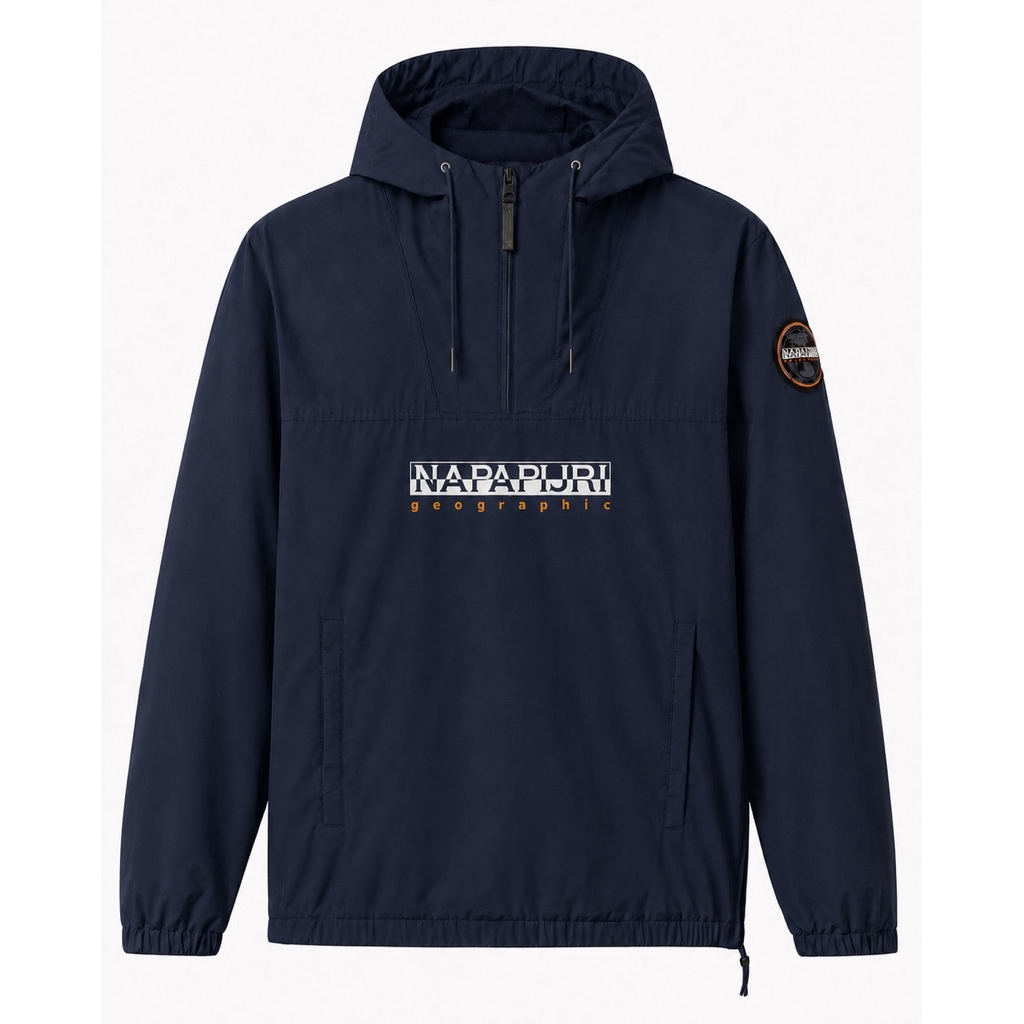 Napapijri Avergreen Anorak Summer Hooded Jacket In Navy