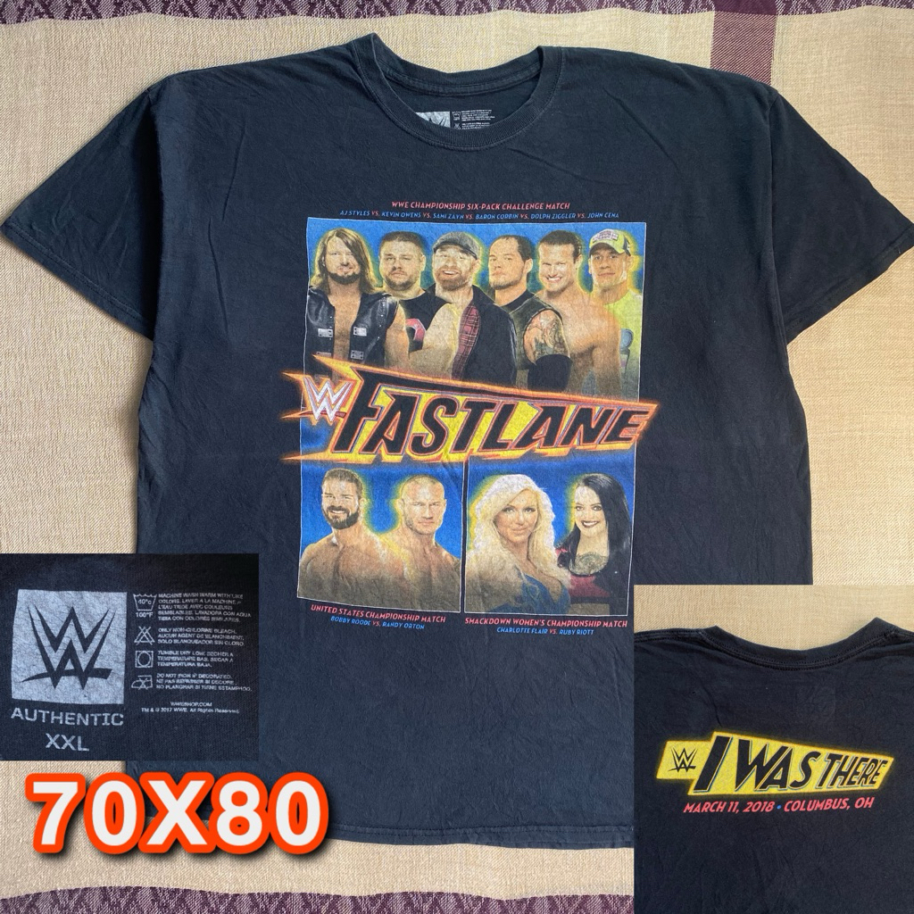 Kaos Vintage second original WWE Fastlane 2018 - Kolektor Item - Ukuran XXL