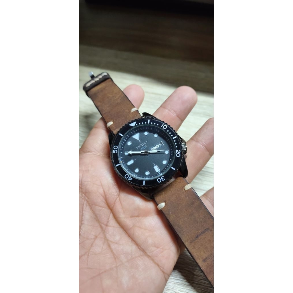 jam tangan seiko sport water resist strap kulit