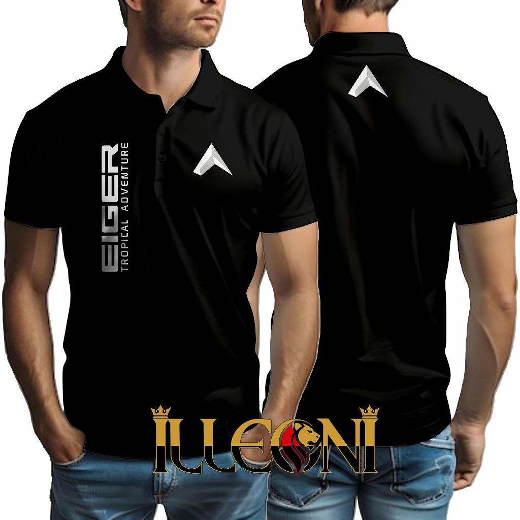 S _3XL Kaos Polo EIGER Pria Wanita poloshirt EIGER/KAOS DISTRO EIGER
