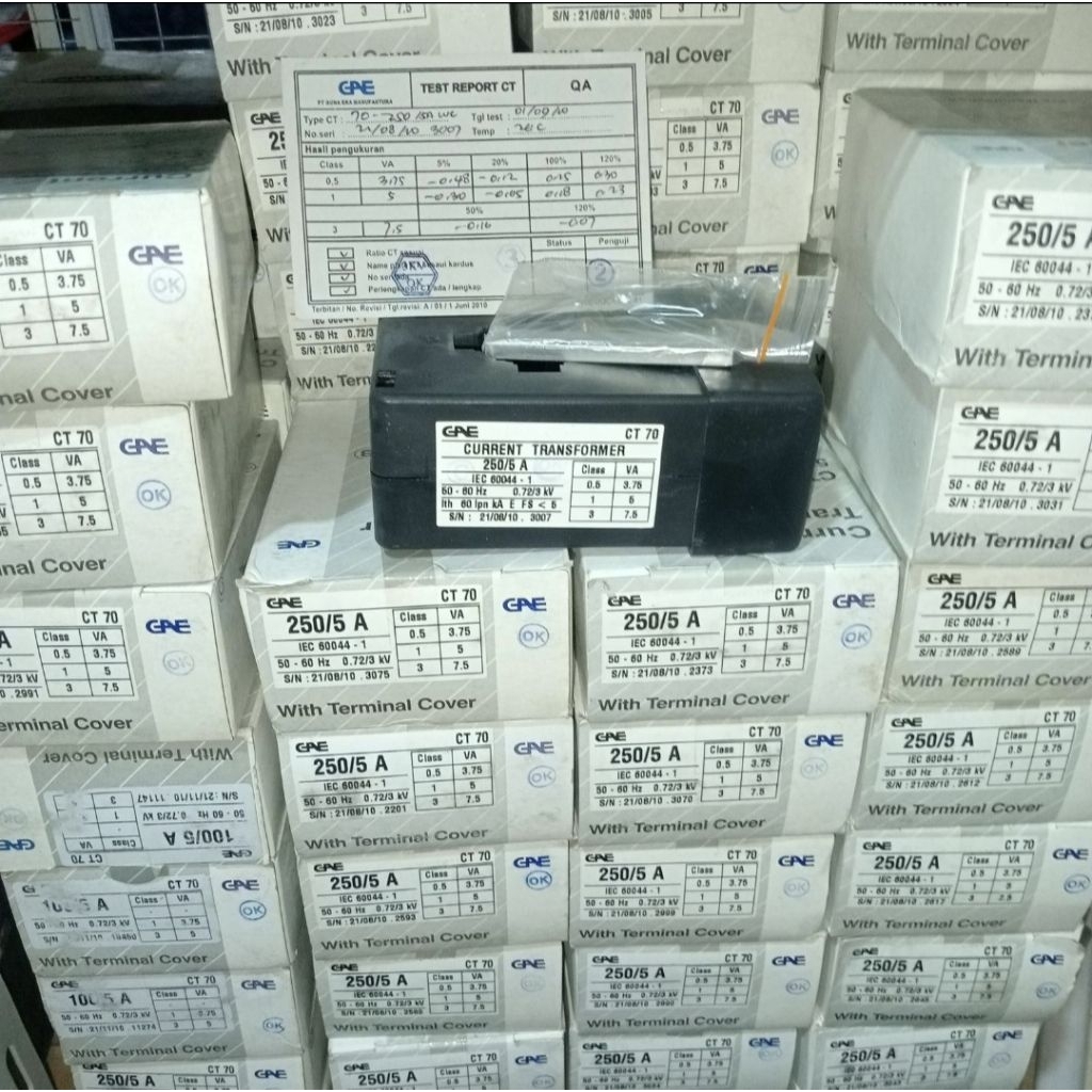 GAE CT 70 250/5A CURRENT TRANSFORMER 250/5A ORIGINAL