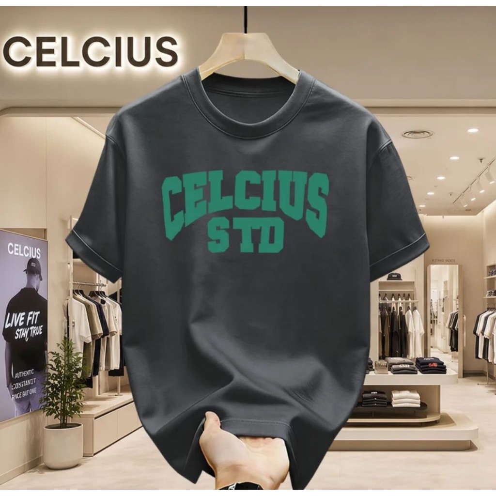 Kaos Celcius Fontis Green Unisex Lengan Pendek