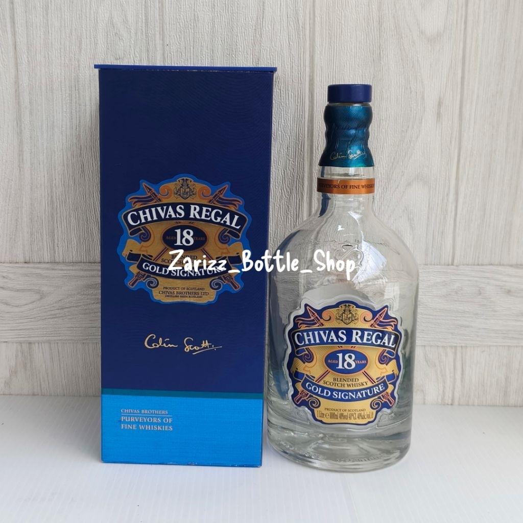 Botol Kosong Chivas Regal 18 Years 1Liter + Box