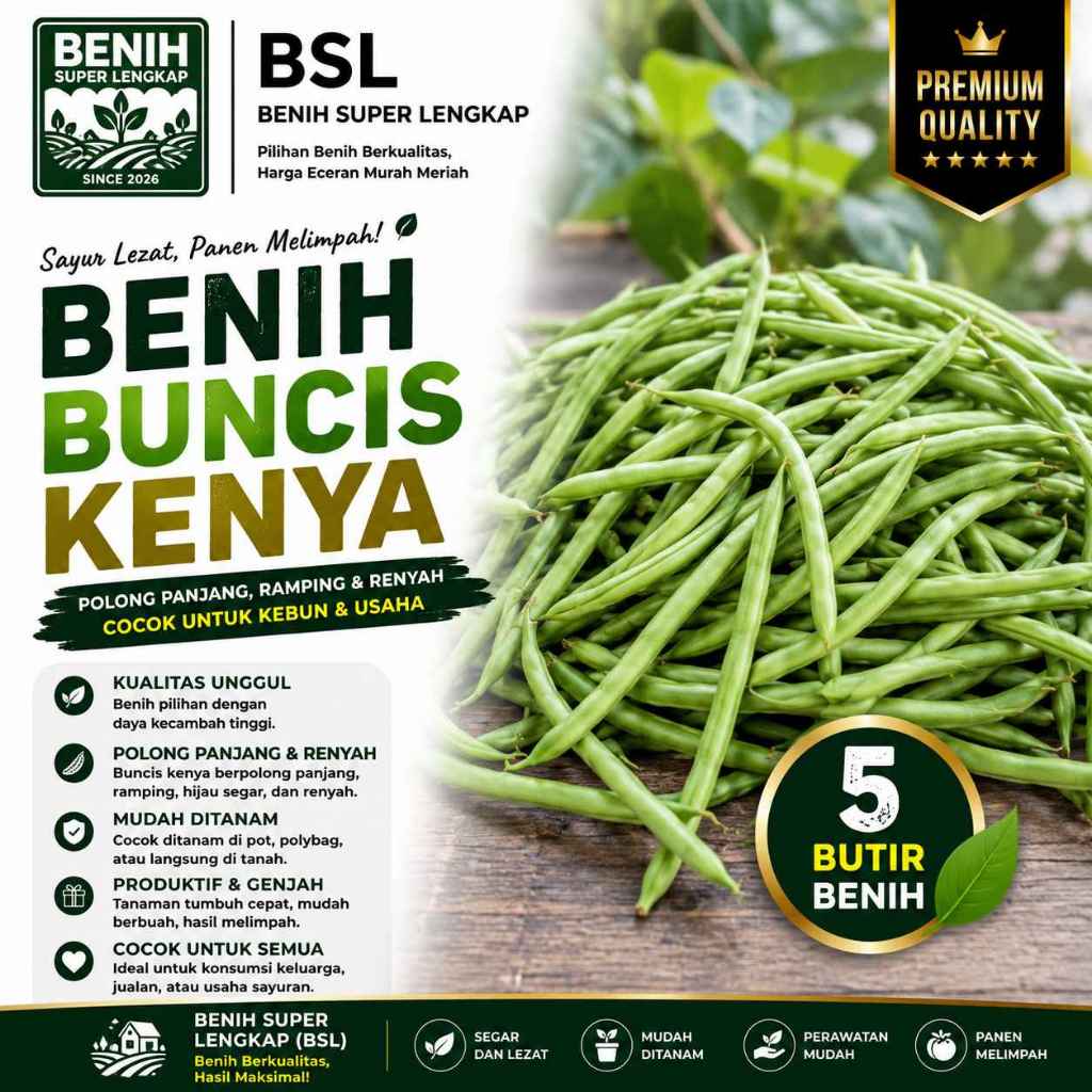 ( 5 Butir ) Benih Biji Buncis Kenya | Buncis Baby | Baby Bean Seeds | UKI BIBIT