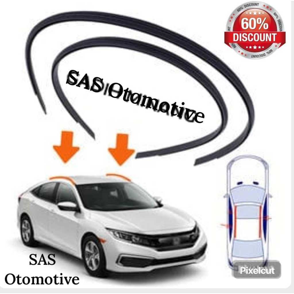 karet roof/driip side/list molding/strip karet atap mobil ayla