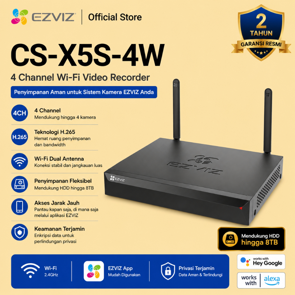 NVR EZVIZ 4 Channel CS-X5S-4W WIRELESS NVR EZVIZ H.265
