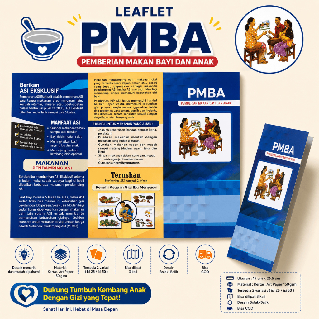 Leaflet PMBA - Brosur PMBA - Pemberian Makanan Bayi dan Anak