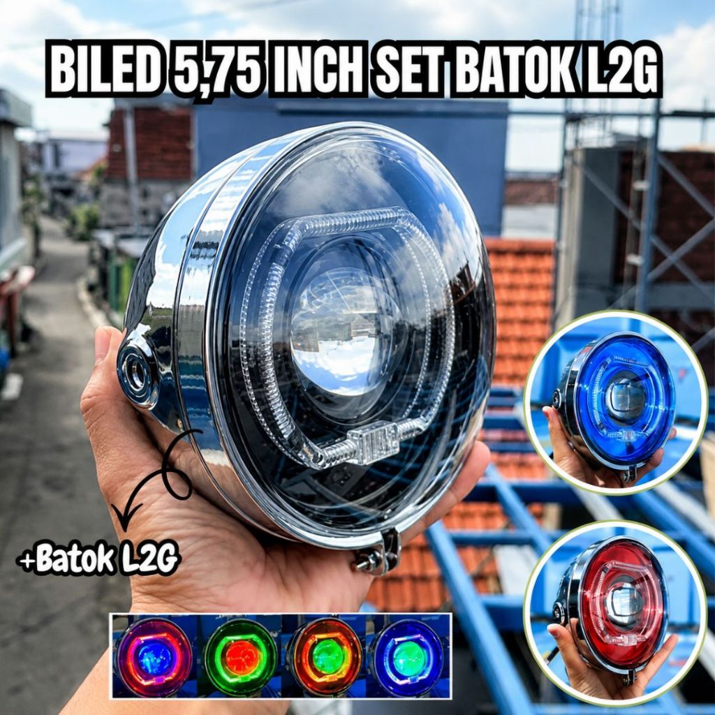 Biled 5 75 inch RGB Set Batok L2G Chrome Presisi Import Biled L2G RGB CB GL Sports Day