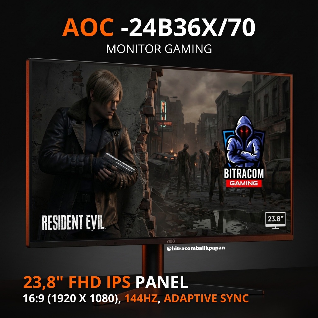 Monitor Gaming AOC - 24B36X/70 - LED Monitor 23,8" 144Hz Gaming Monitor