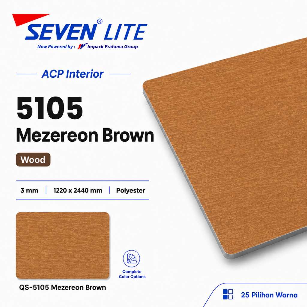 Seven Lite ACP Panel Aluminium 3 mm PE 0.05 Komposit Interior 1220x2440 - Wood Series