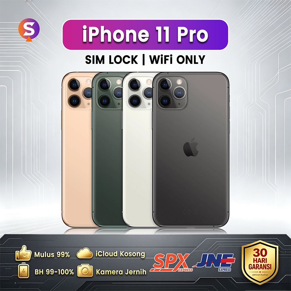iPhone 11 PRO SIMLOCK WIFI ONLY 64GB/256GB/512GB Second Original Inter Bekas 99% Mulus Foto/Live/Gam
