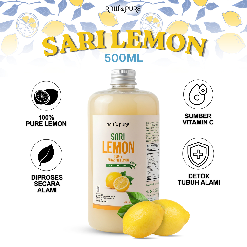 RAW & PURE - Sari Lemon Original 100% Alami Segar & Kaya vitamin C