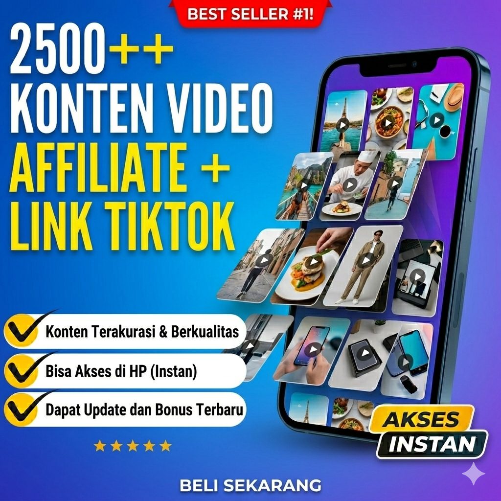 paket lengkap konten video affiliate + konten video untuk konten kreator