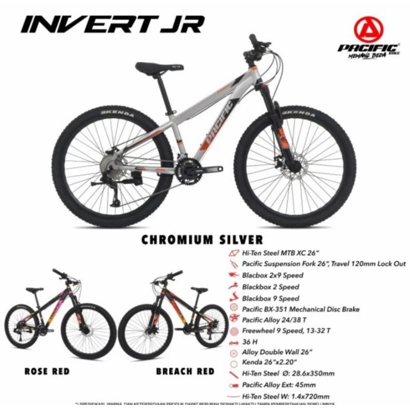 SEPEDA 26 MTB PACIFIC INVERT JR 3X7