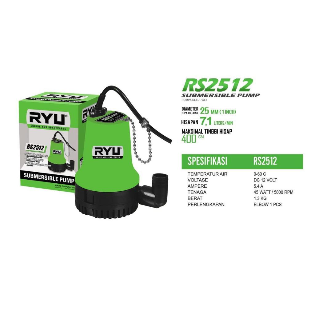 pompa celup air ryu dc 12volt  RS2512 / pompa celup aki kolam sumersible pump berkualitas