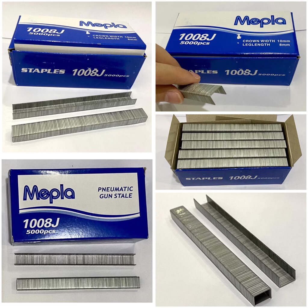 MEPLA 1008J isi staples air gun nailer 8mm refill paku tembak 5000pcs hekter tembak angin stapler st