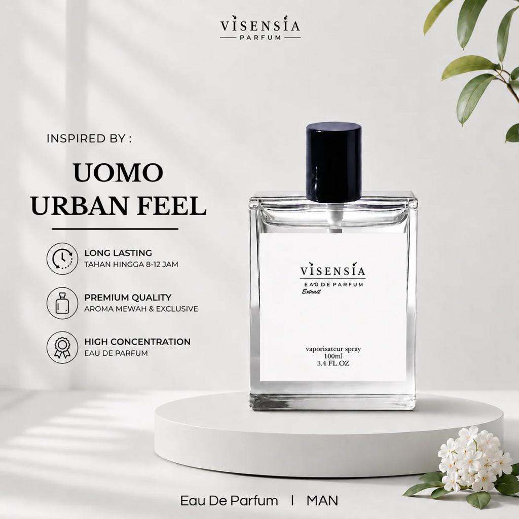Visensia V136 > Urban Feel – Parfum Pria Aromatic Woody Fresh | Extrait de Parfum