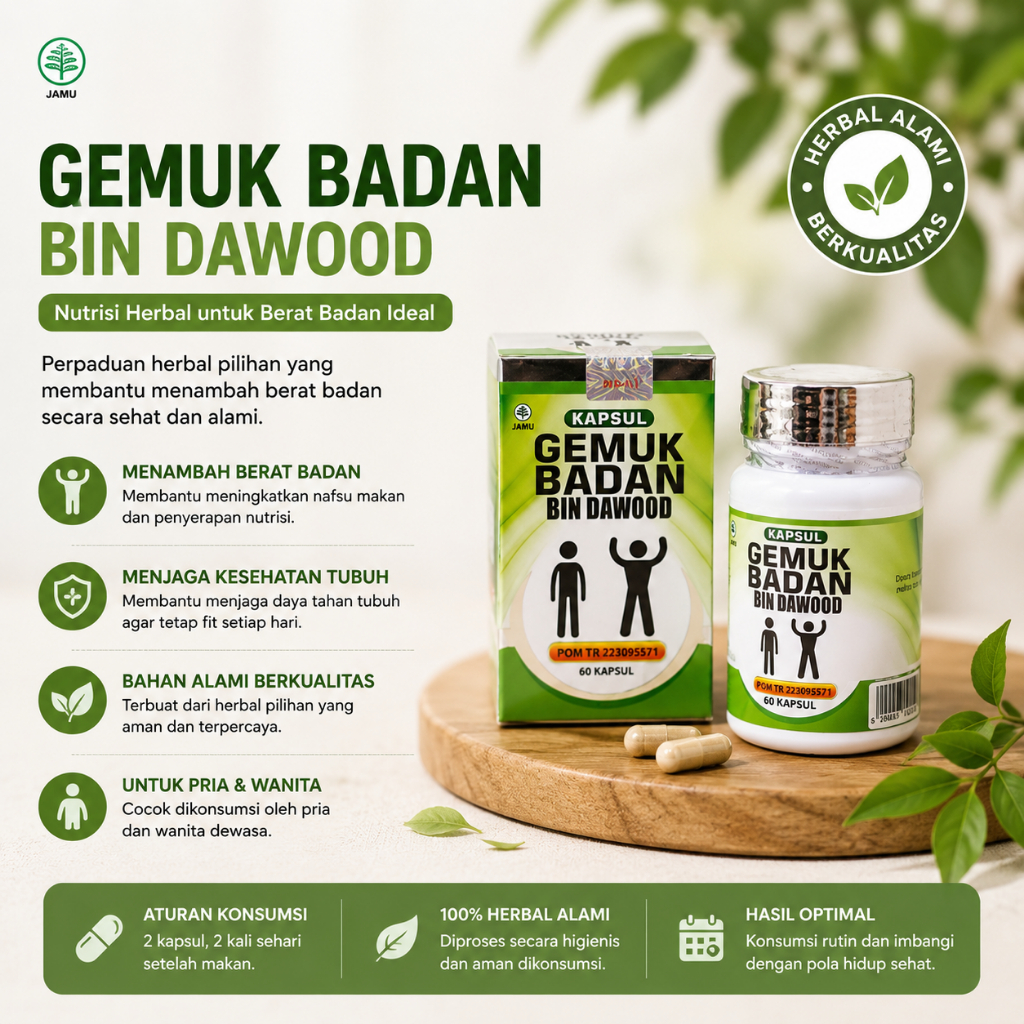 Kapsul Gemuk Badan Isi 60 Kapsul Penggemuk Badan Gemuk Al Mabruroh