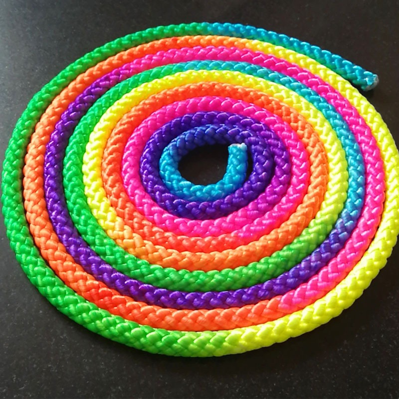 TERLARIS3m Colorful Rainbow Colors Rhythmic Gymnastics Rope Fine Color Gymnastics Rope Fine Gymnasti