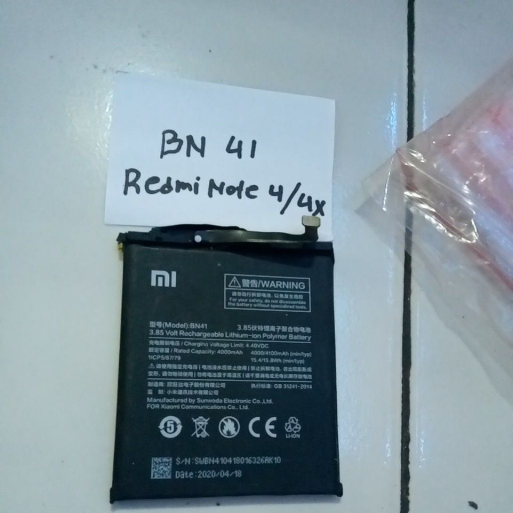 Batre Resmi note 4 / 4x BN41 Copotan Original