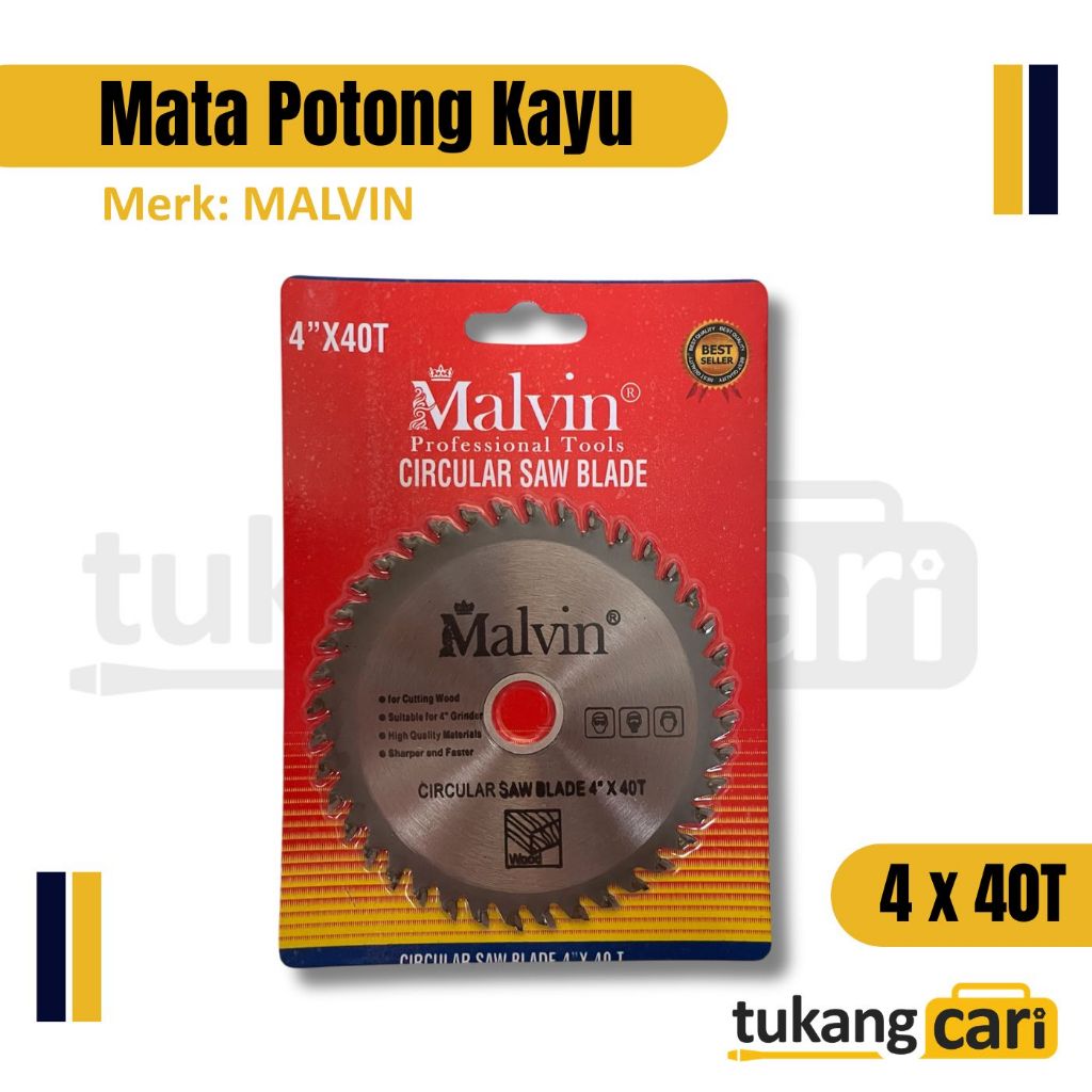 Mata Potong Kayu / Mata Serkel / Mata Gerinda 4" X 40T Malvin