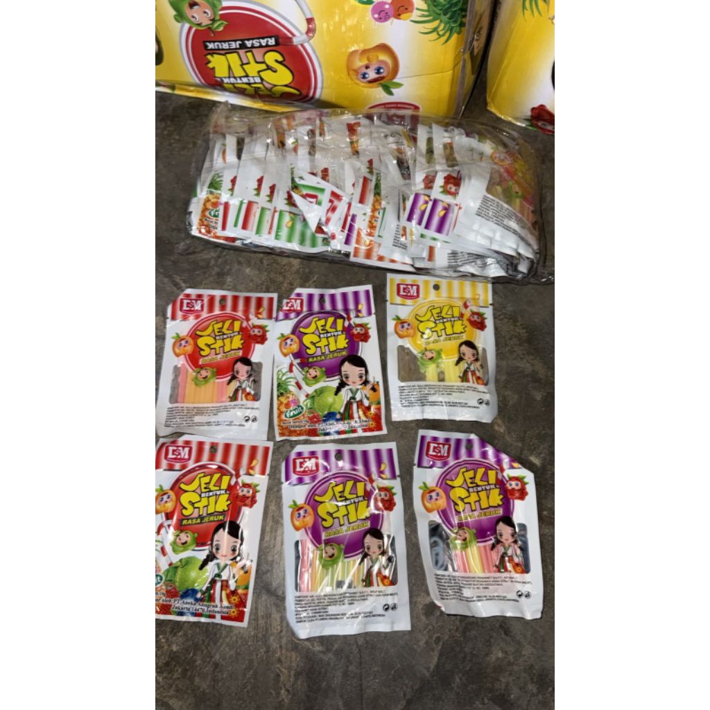 permen jelly stik aneka rasa buah
