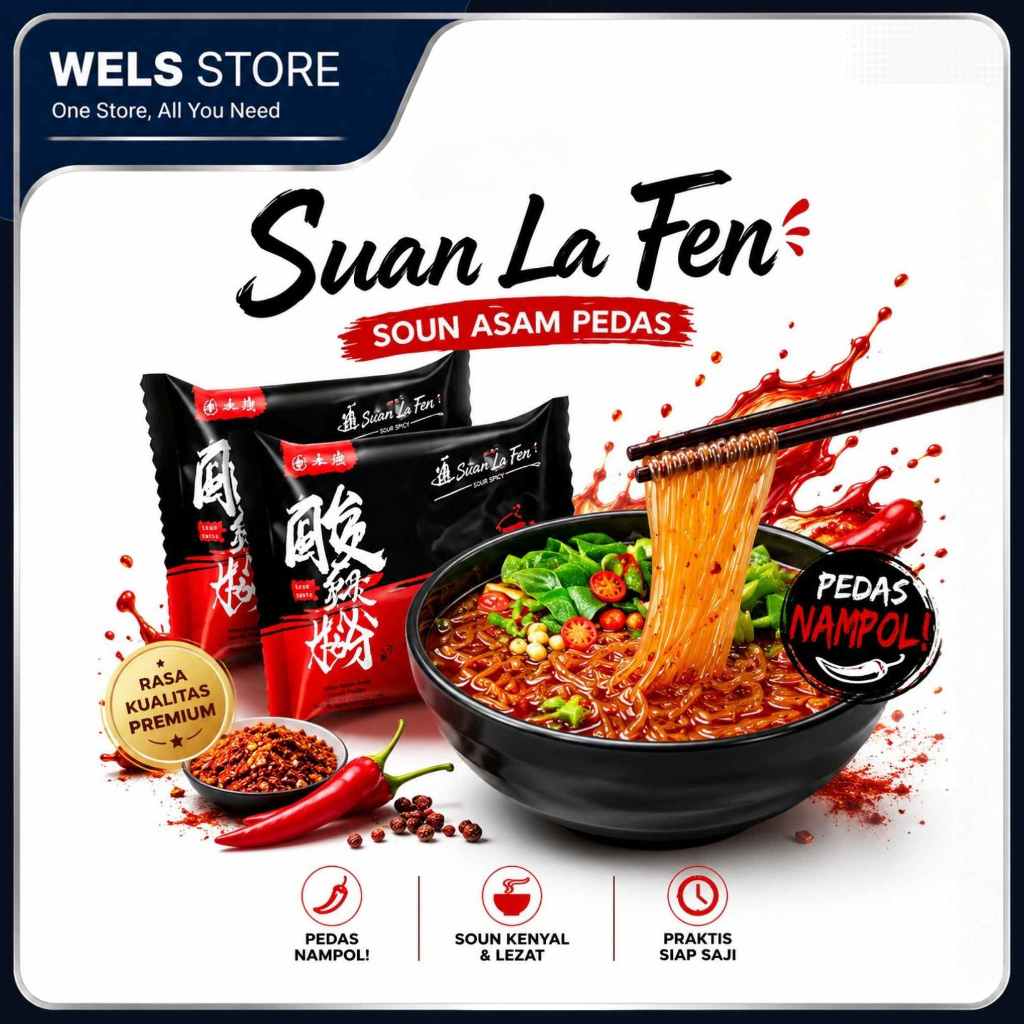 [[ PAKET HEMAT ]] HALAL Suan La Fen Soun Asam Pedas