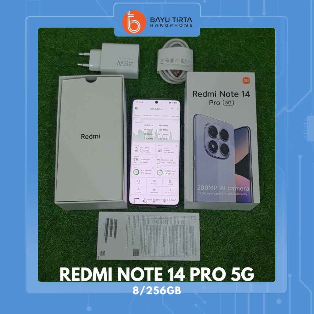 REDMI NOTE 14 Pro  5G(8/256GB) | Lavender Purple, | Second / Bekas | S26