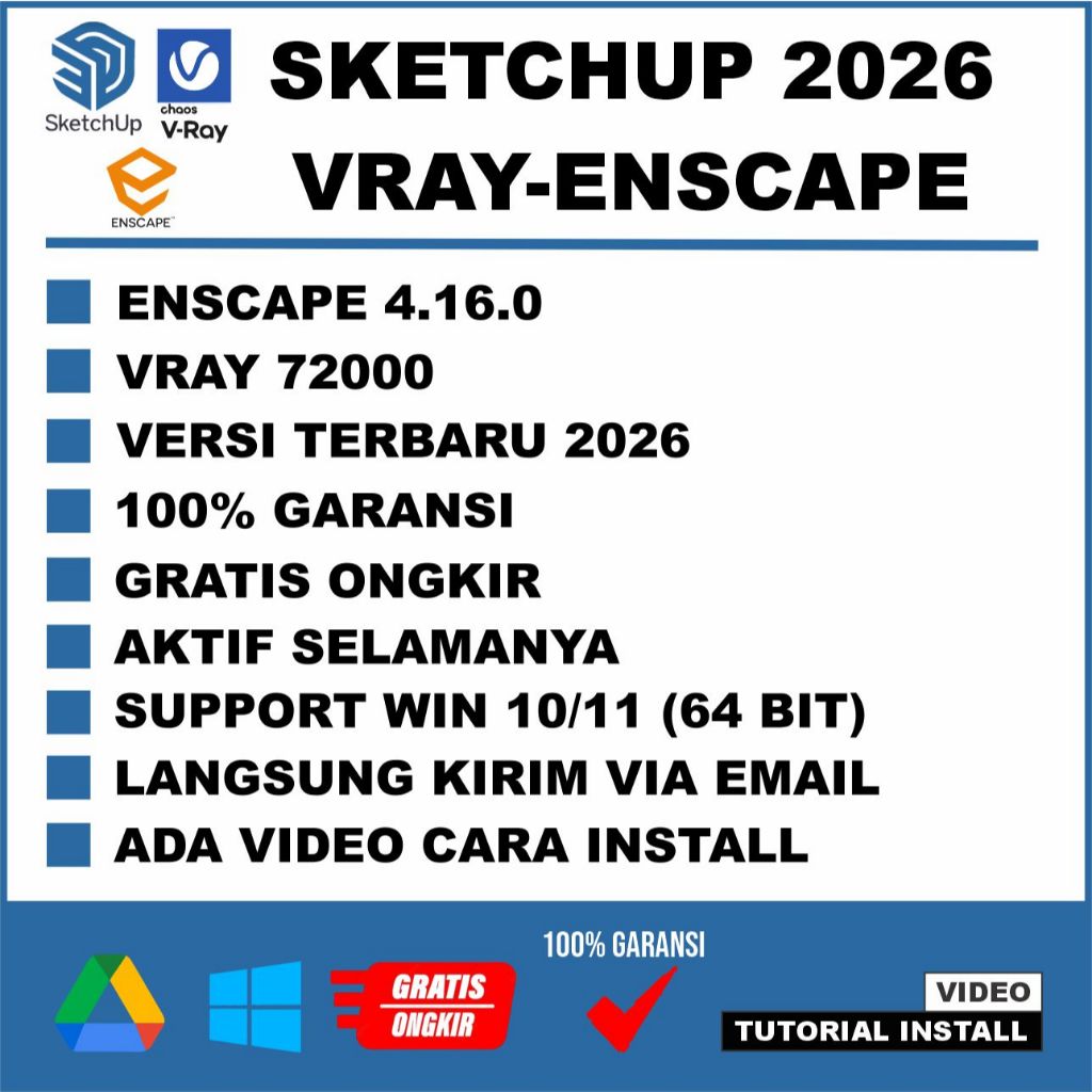 Sketchup pro 2026 + Vray + Enscape