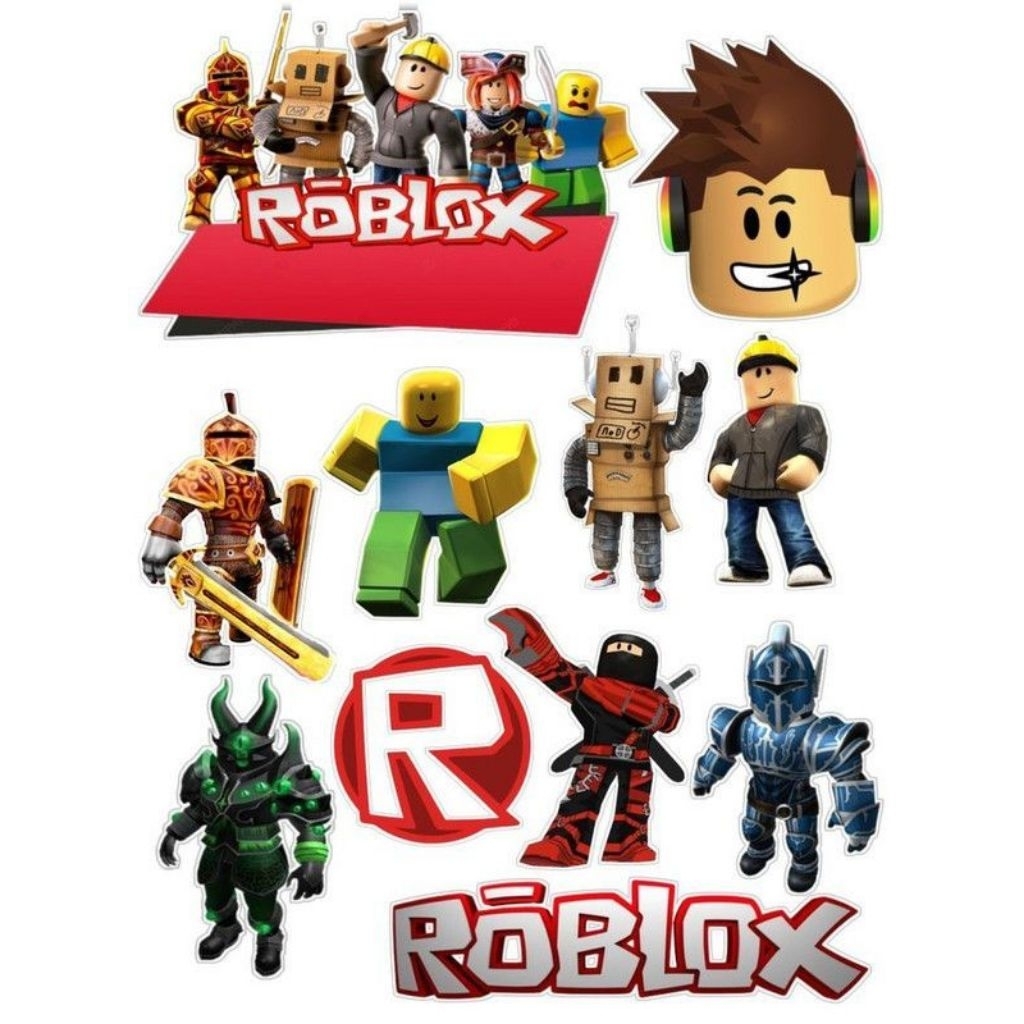 Topper Cake Ultah Tema ROBLOX l FREE CUSTOM NAMA l TOPPER CAKE ULTAH TEMA ROBLOX
