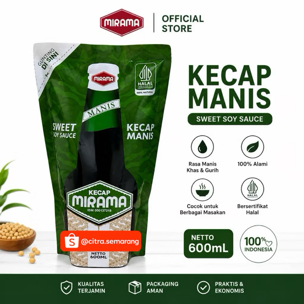 Kecap Mirama Semarang Refill (Pouch 600ml) Exp 2027