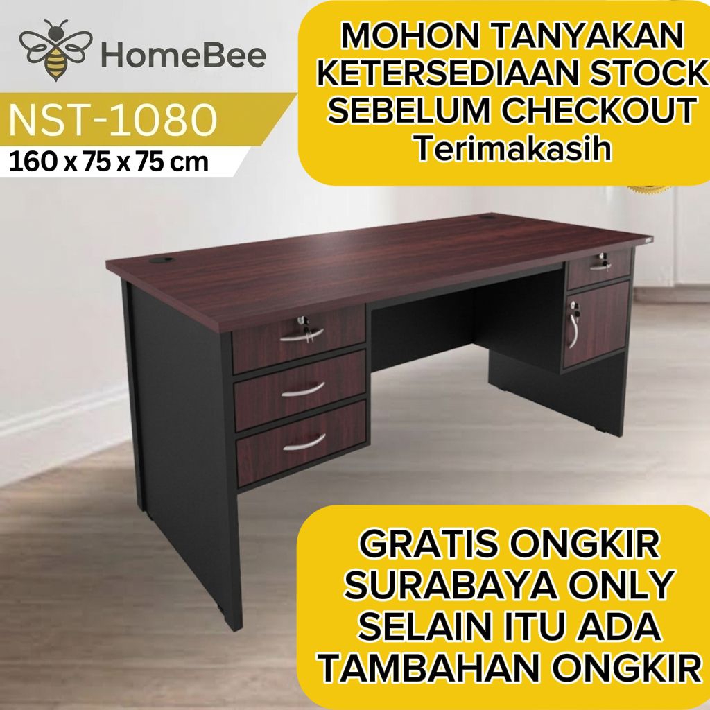 MEJA KERJA 1 BIRO / MEJA TULIS / MEJA DIREKTUR / MEJA KOMPUTER ORBITREND NST 1080