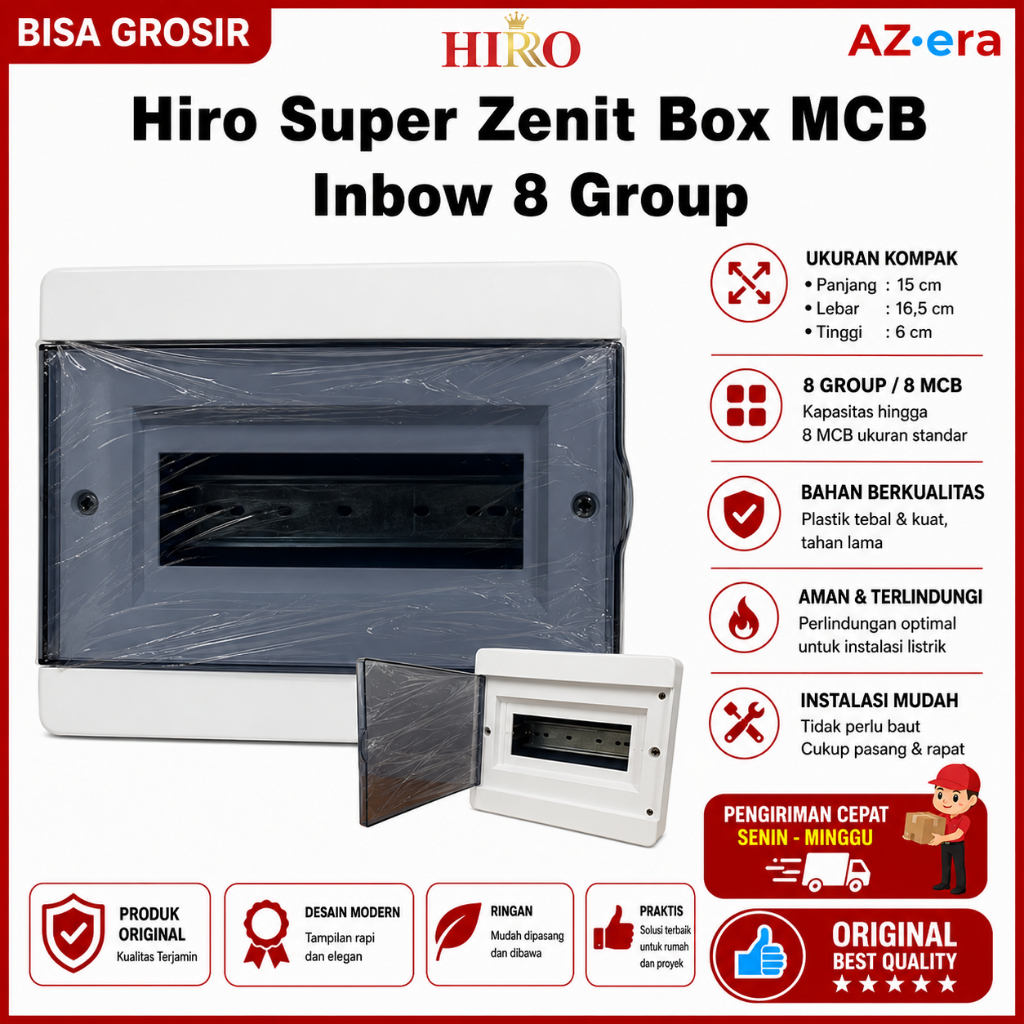 HIRO Super Zenit Box MCB Inbow 8 Group Panel Listrik Tanam Box MCB 8 Grup Tutup MCB