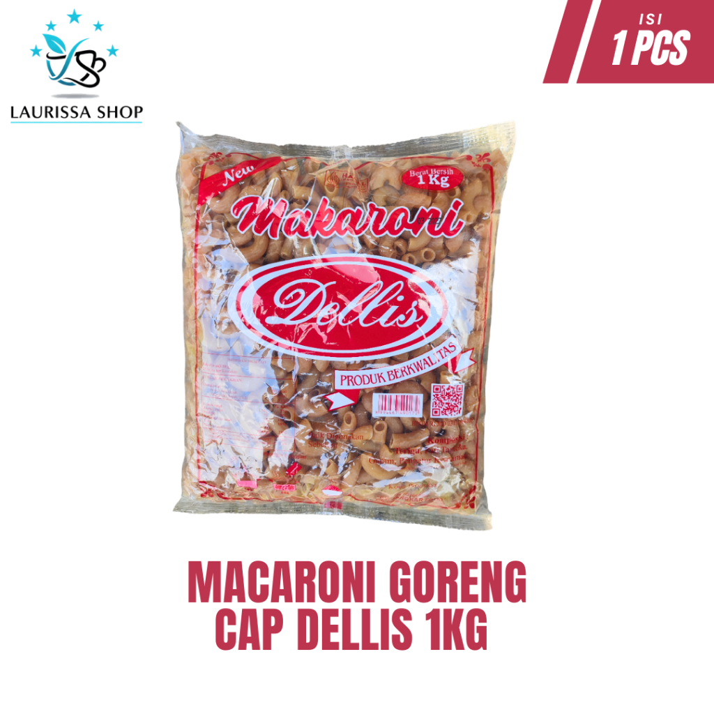 Macaroni Goreng Mentah Cap Dellis 1KG [MAKARONI MENTAH]