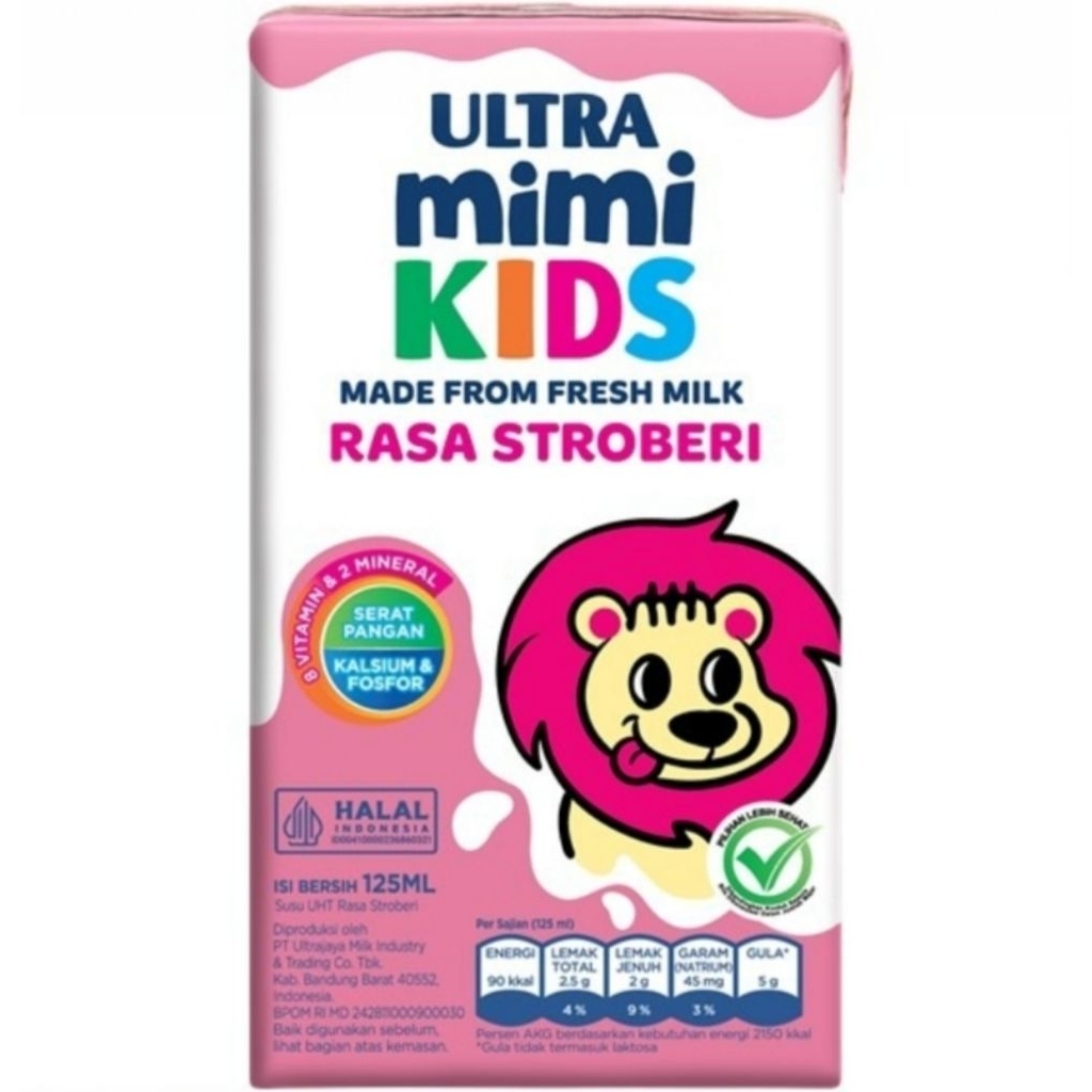 [ 40 Pcs ] Ultra Mimi Susu UHT Stroberi 125ml