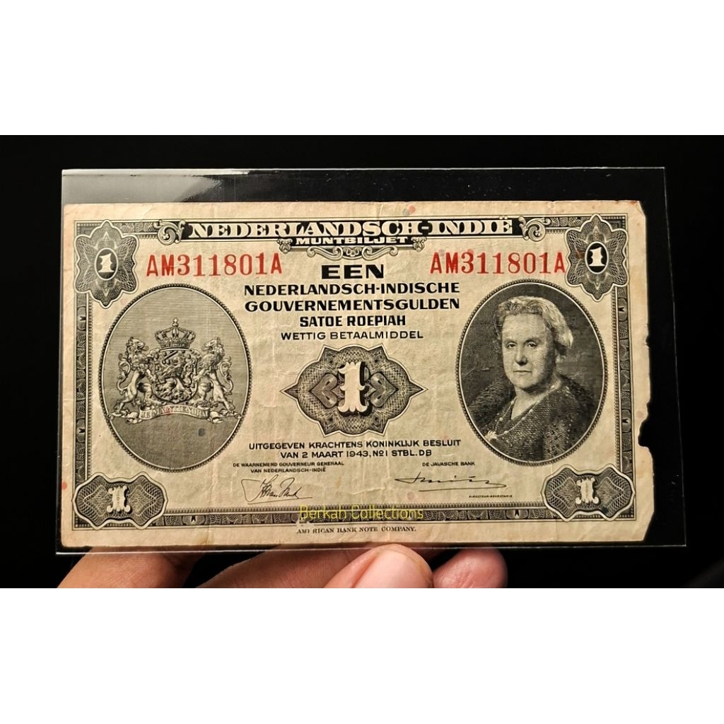 uang 1 rupiah seri nica nederlands indie 1943 asli