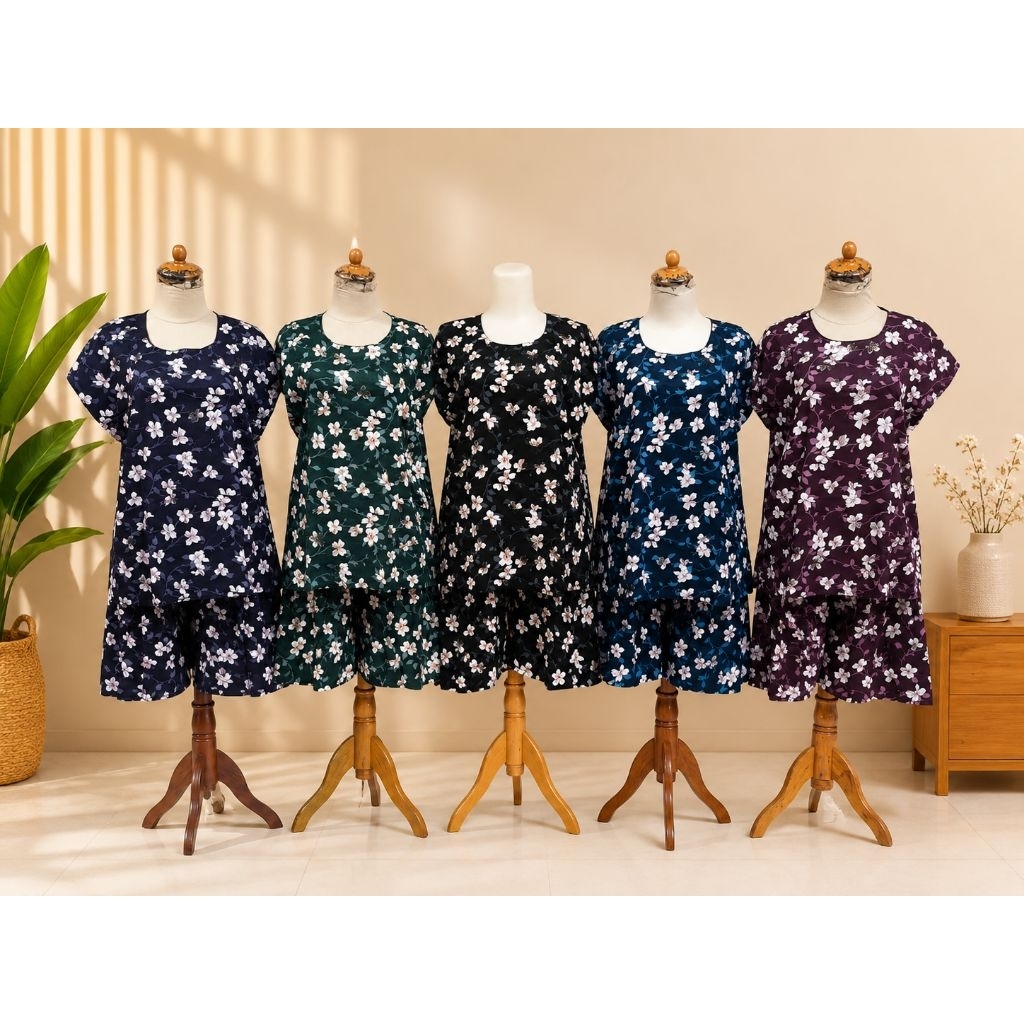 Setelan Kulot Motif Batik Bunga Premium Rayon