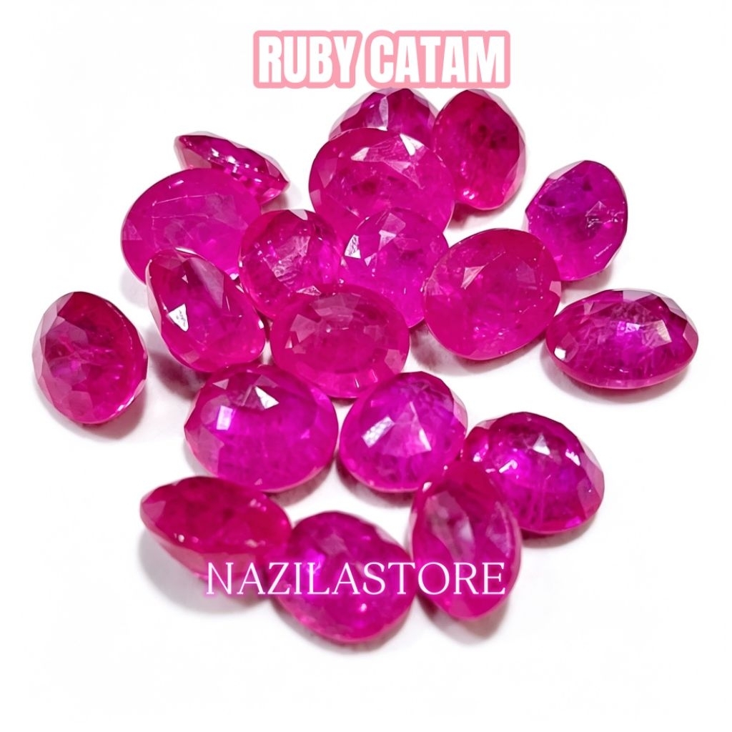 BATU PERMATA RUBY CATAM CUTTING OVAL TOP QUALITY