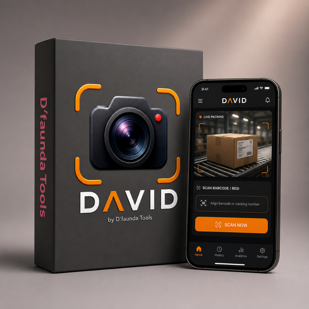 DAVID Mobile – Aplikasi Bukti Video Packing Otomatis per Resi untuk Seller Shopee & TikTok Shop