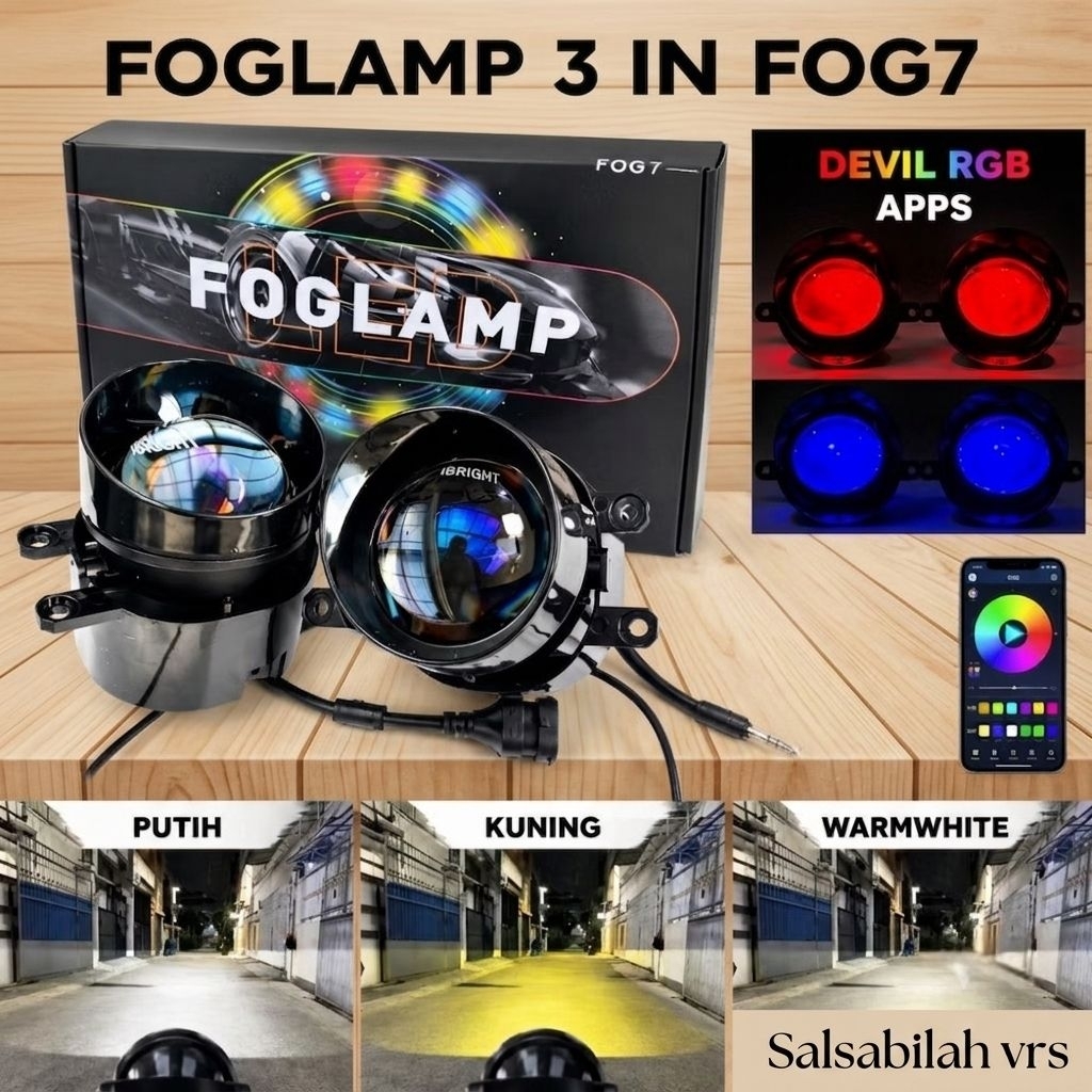 Lampu Foglamp Biled IBRIGHT 3in  FOG 7 APP universal