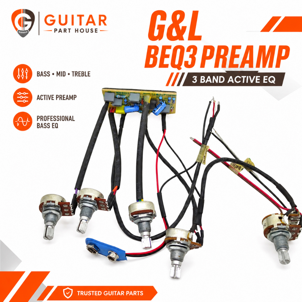 G&L BEQ3 3 Band Active | EQ Bass Aktif 3 Band Bass Mid Treble Onboard Preamp Gitar Bass