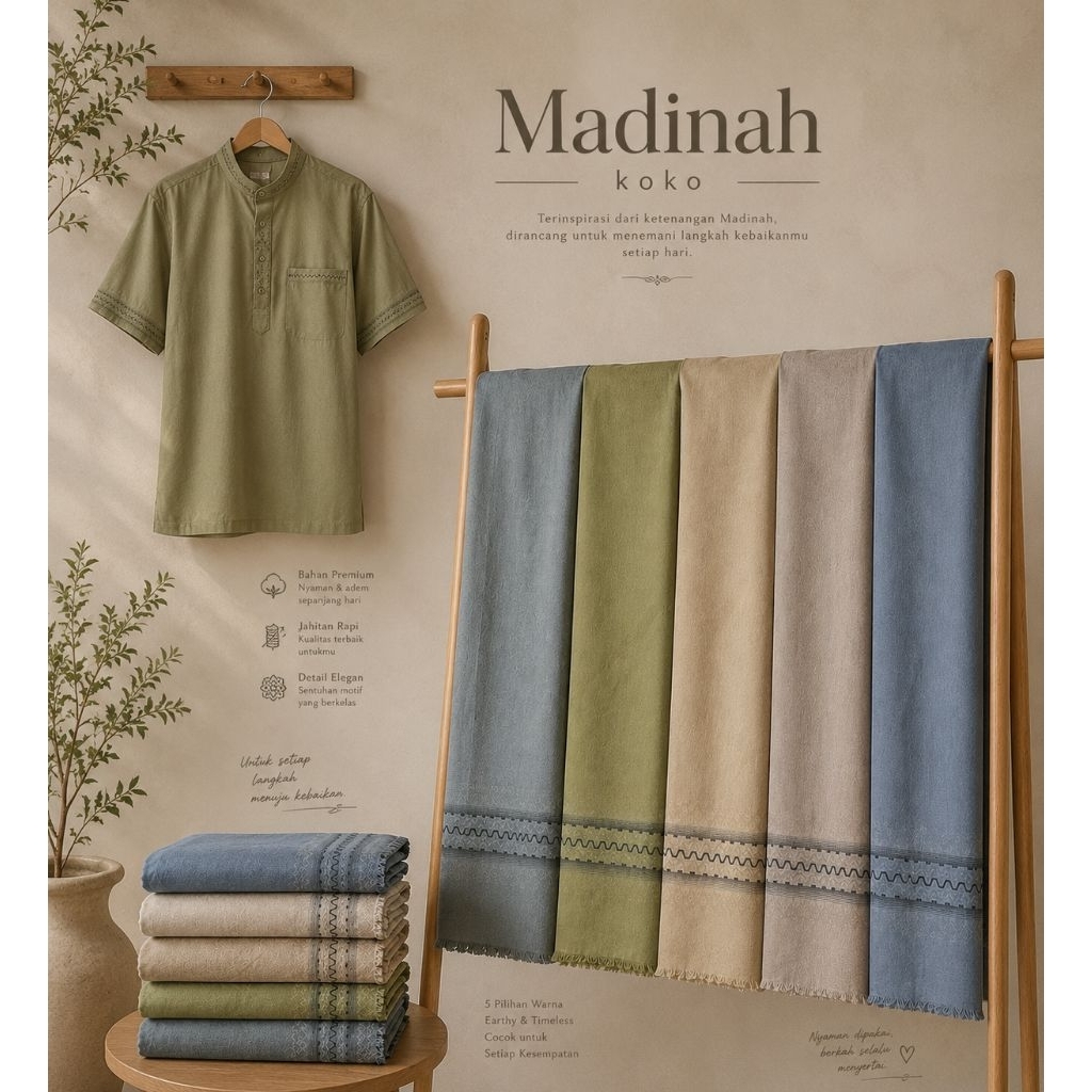 KAIN KATUN MADINAH KOKO MOTIF GERGAJI