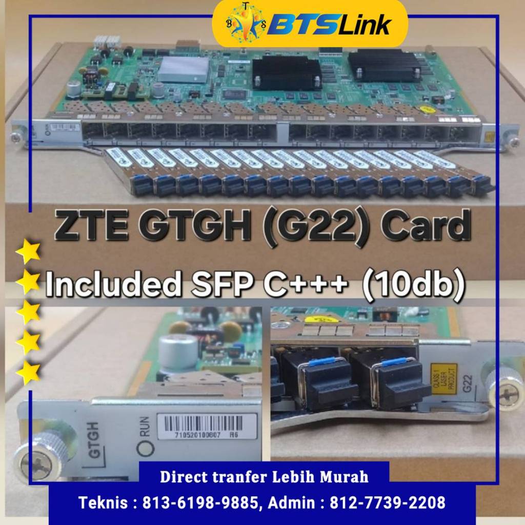 Card ZTE GTGH (G22/K00) dengan SFP C+++ 10db