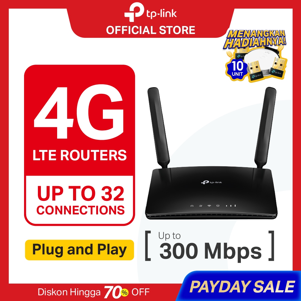 TP-Link TL-MR6400 | 4G LTE Router | 300 Mbps Wireless N Modem | Sim Card | All Operator | 4 Port LAN