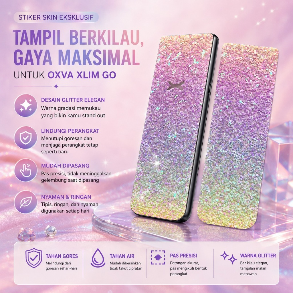 VSPIRIT Garskin Pod Oxva Xlim Go Motif Dream Diamond | Stiker Premium Sparkle Mewah & Elegan Mudah D