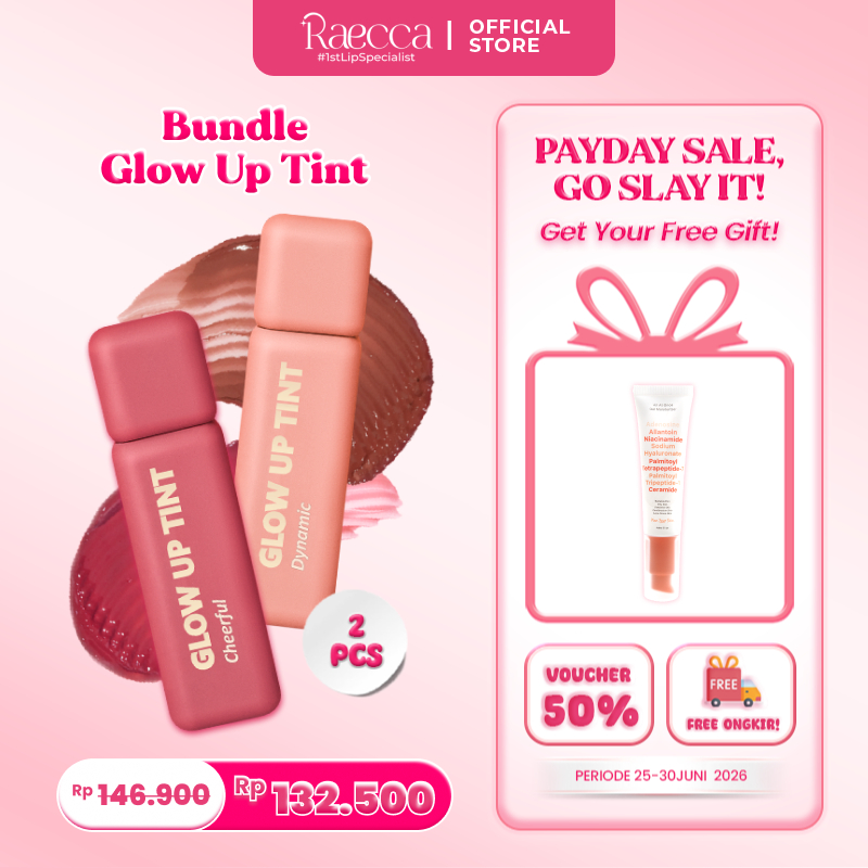 Bundling Raecca Glow Up Tint - Rekomendasi Liptint Waterproof Untuk Sekolah dan Daily Use #1stLipSpe