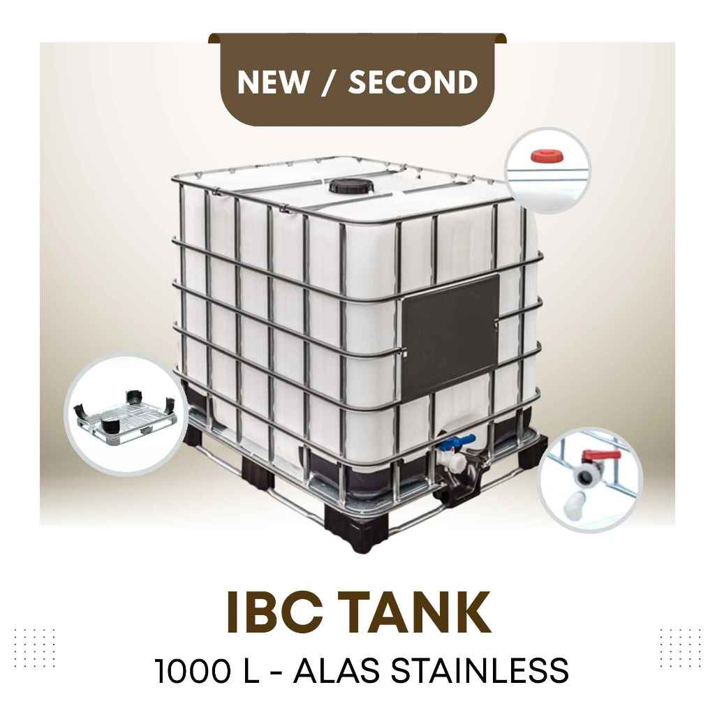 IBC Tank 1000 Liter Baru / Bekas Food Grade | Tangki Air Cairan Kimia Chemical 1000L