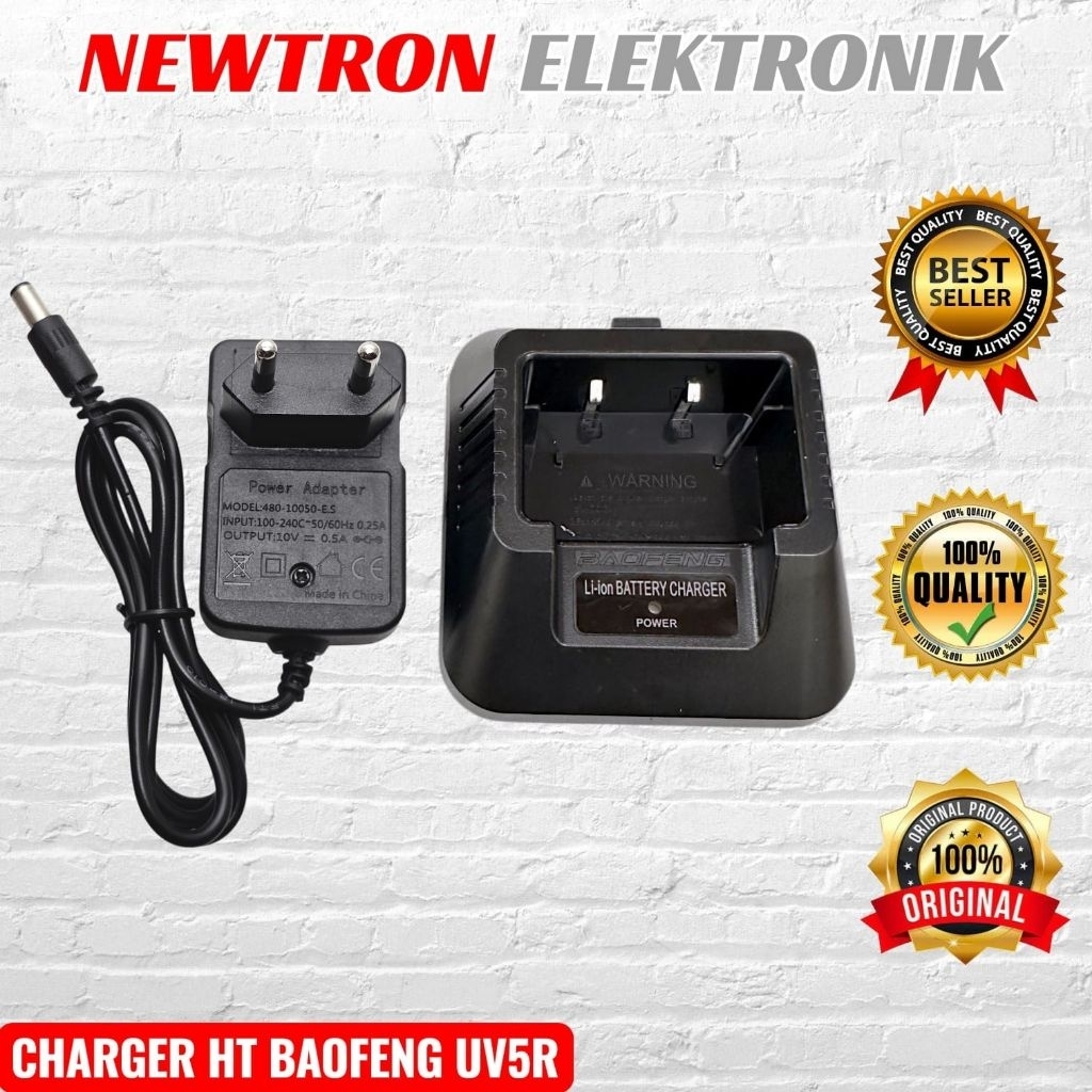Charger HT Baofeng UV5R Original Asli Compatible Vertec VT-5R Comteck Pofung BJH Merodith Texas TX-2