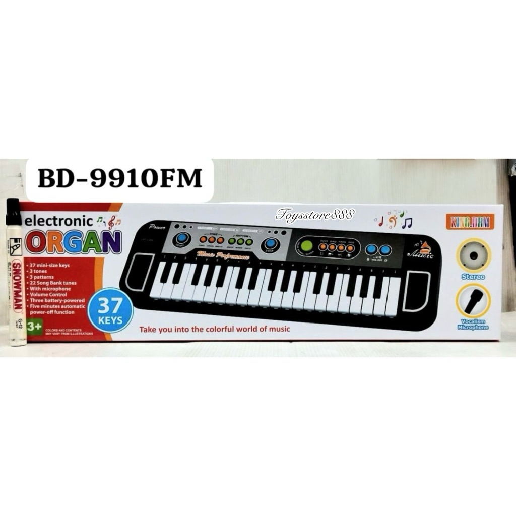 37 KEY ELECTRONIC ORGAN BD-9910 Mainan Keyboard Piano Anak 37 Key Musik Edukatif
